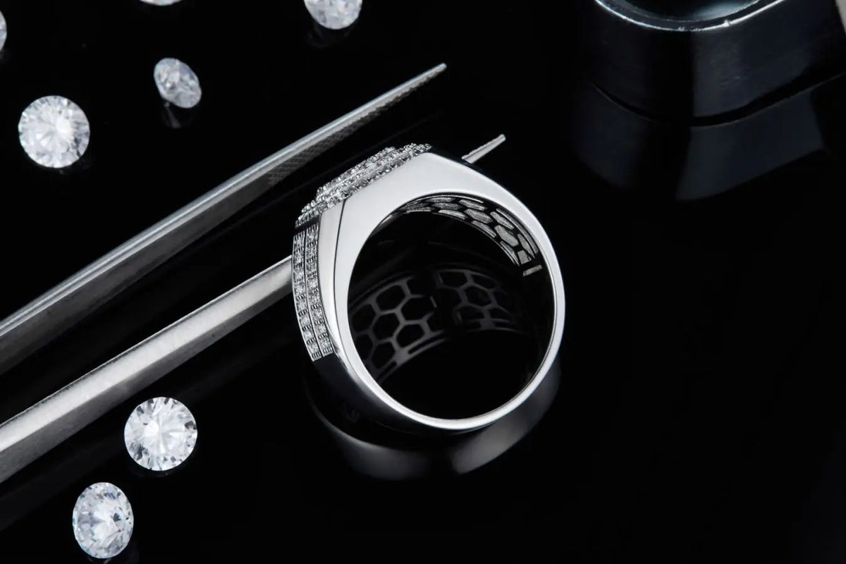 sterling silver jewelry - 925 Silver White Ring SLM0070R-silver-6 detail view
