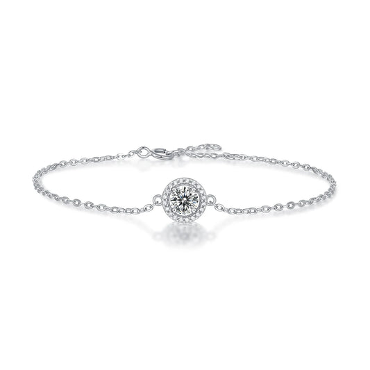 sterling silver jewelry - 925 Silver Bracelet SLM0048B-silver-19cm front view