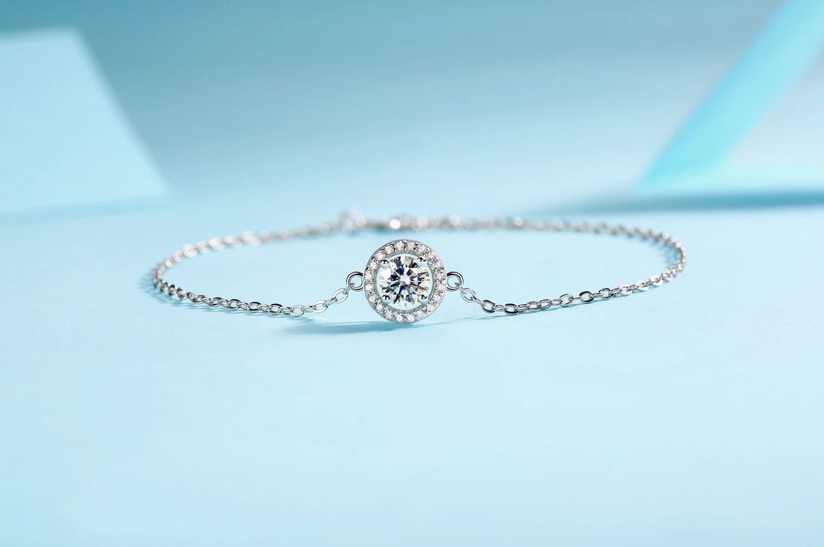 sterling silver jewelry - 925 Silver Bracelet SLM0048B-silver-19cm side view