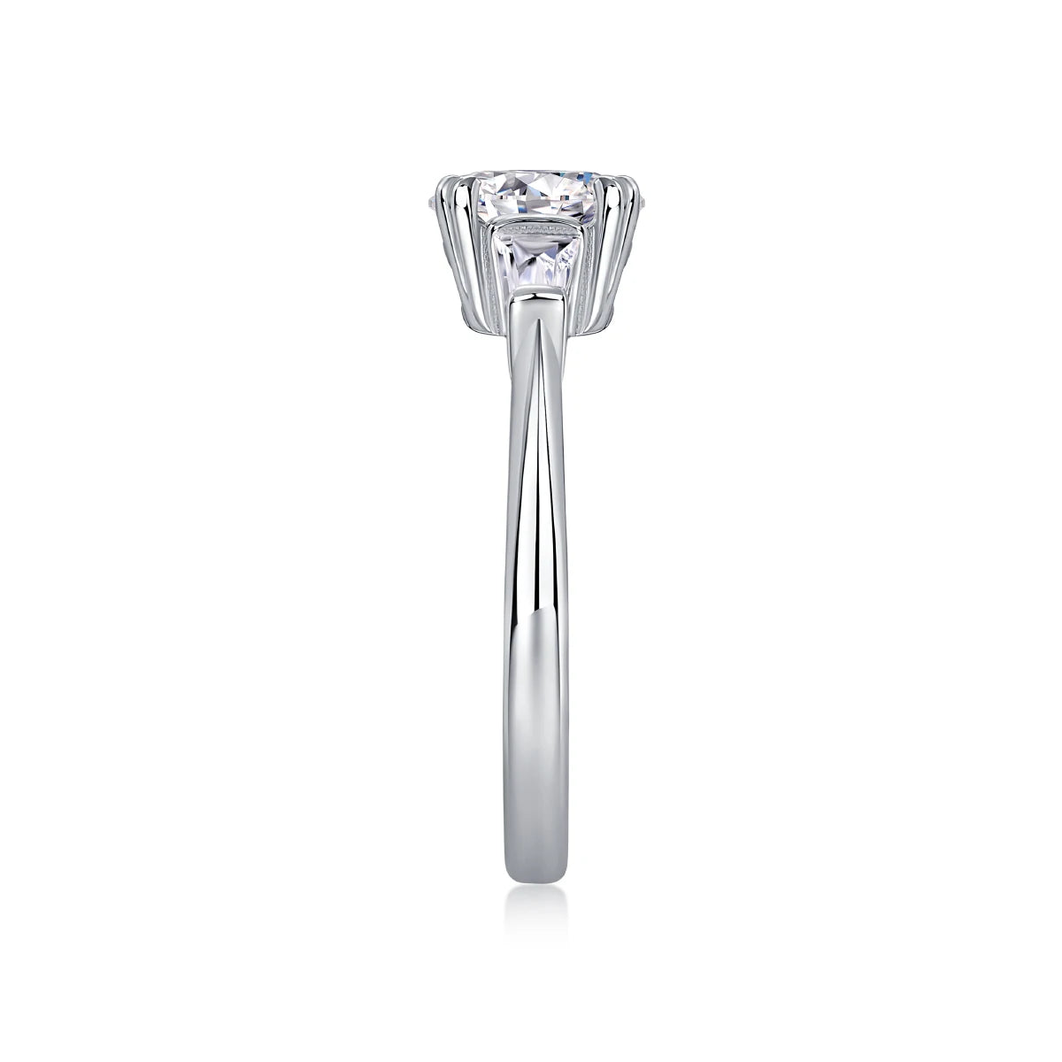 sterling silver jewelry - 925 Silver Ring SLM0132R-silver-6 side view