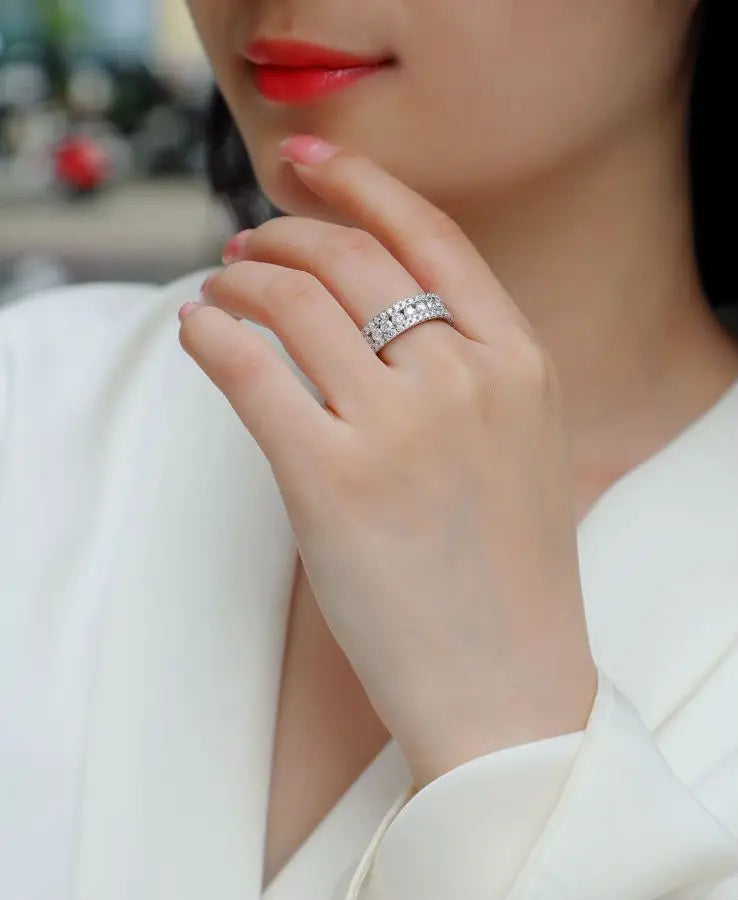 sterling silver jewelry - 925 Silver Ring SLM0106R-White-6 product view 05