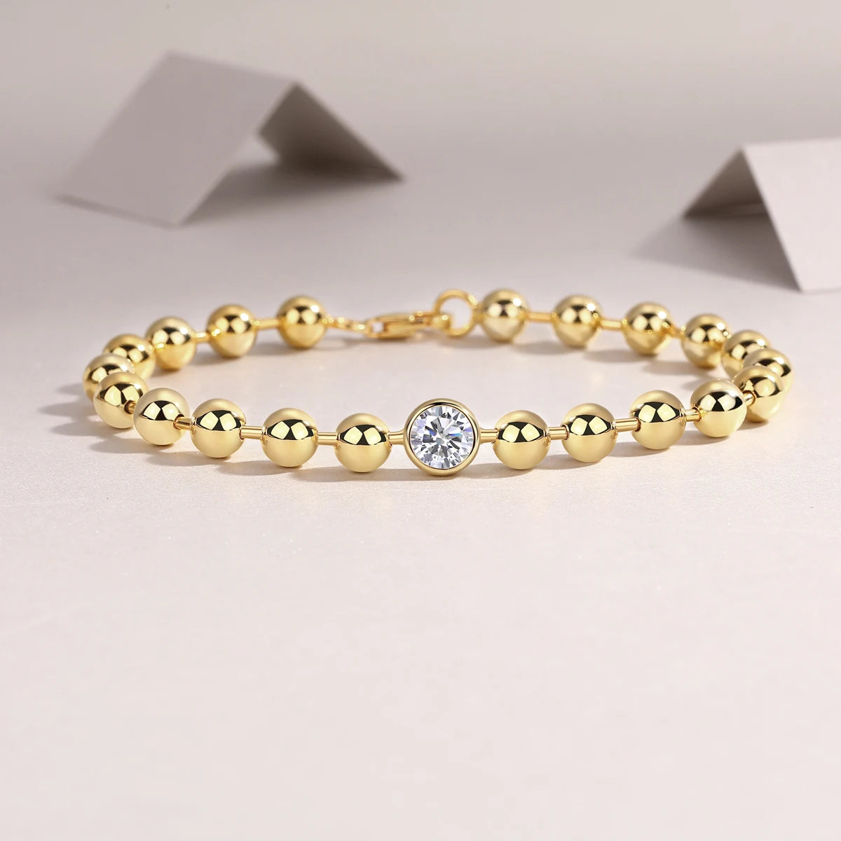 sterling silver jewelry - Silver Gold Bracelet Pendants SLM0026B-Gold-21cm side view