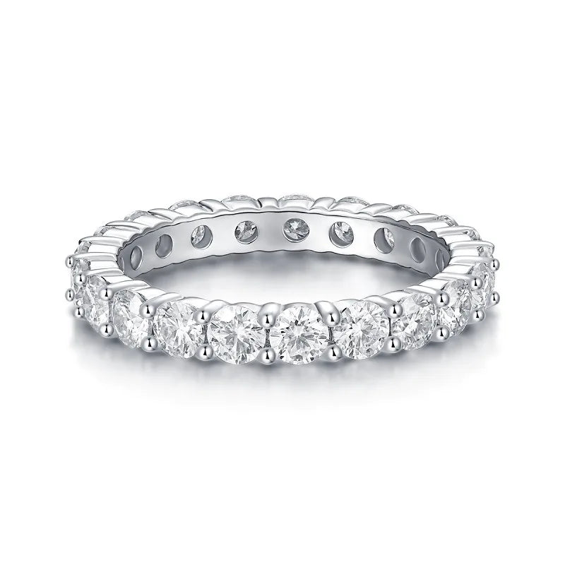 sterling silver jewelry - Silver Ring SLM0188R-White-6 open view