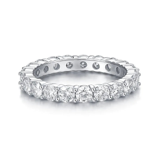 sterling silver jewelry - Silver Ring SLM0188R-White-6 open view