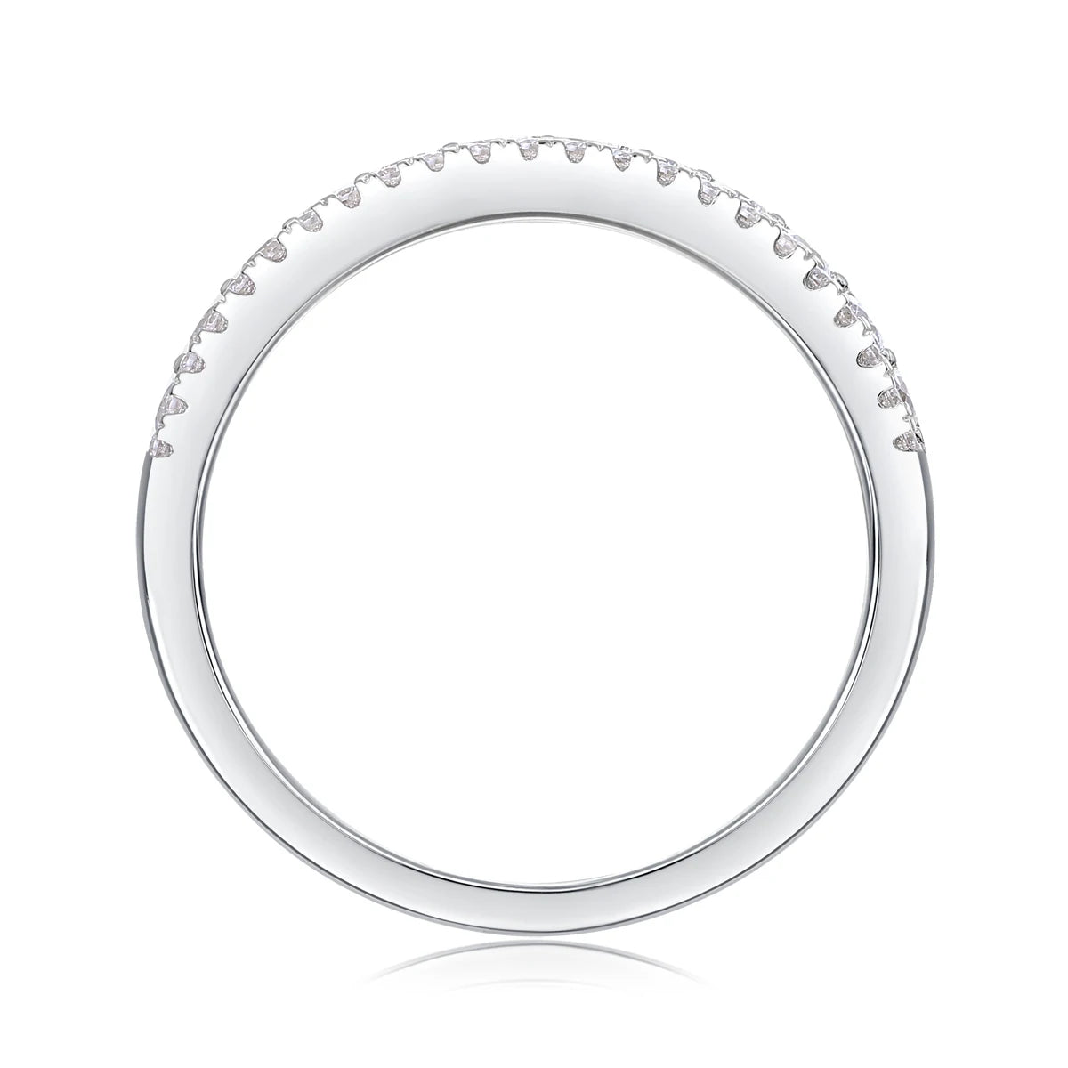 sterling silver jewelry - 23 Silver Ring SLM0161R-White-6 detail view