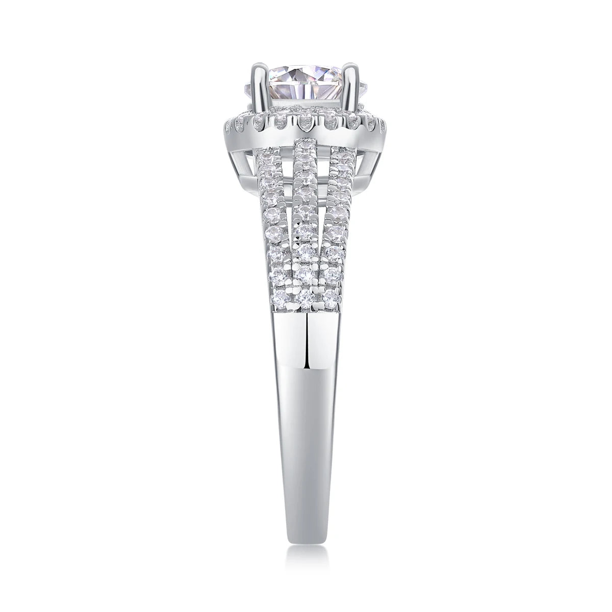 sterling silver jewelry - 25 Silver Ring SLM0159R-White-6 detail view