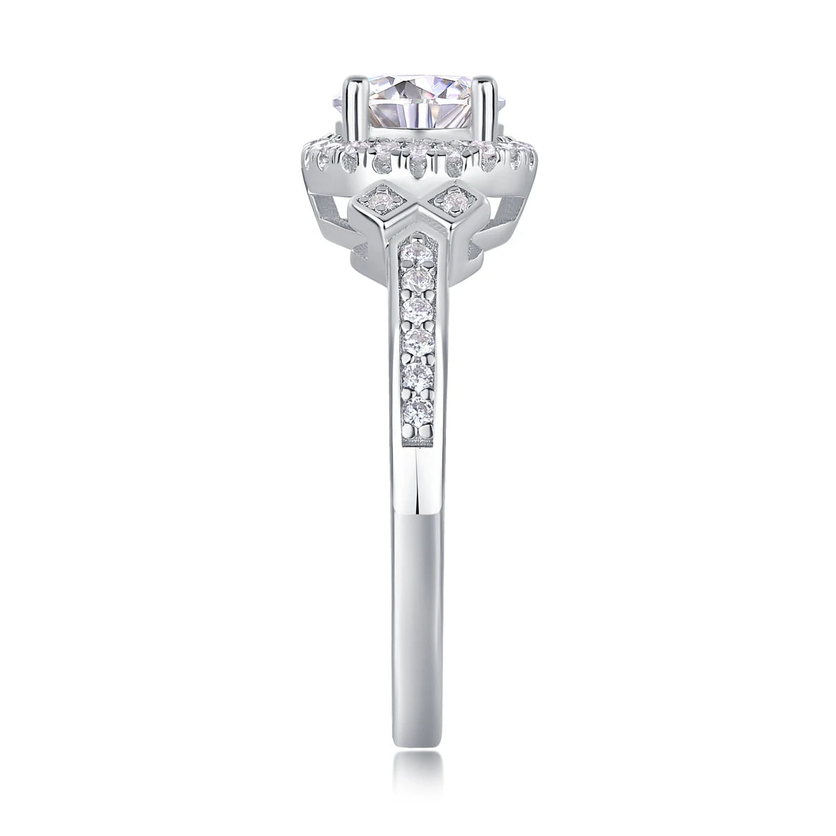 sterling silver jewelry - 35 Silver Ring SLM0149R-White-6 detail view