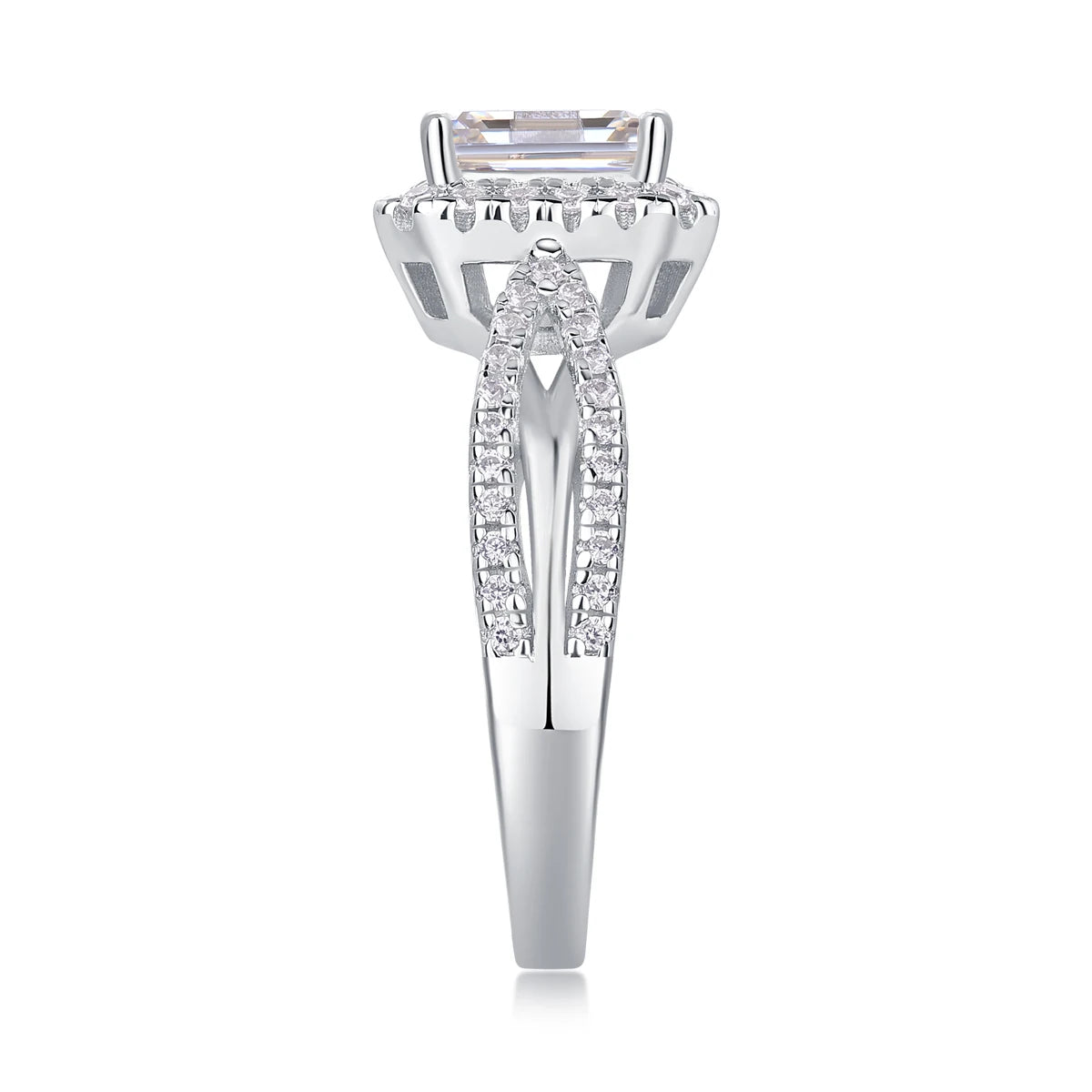 sterling silver jewelry - 38 Silver Ring SLM0146R-White-6 detail view