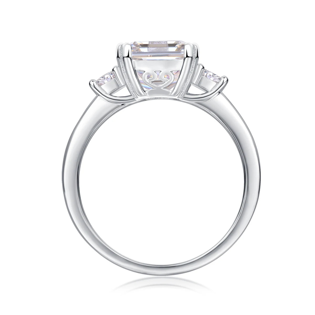 sterling silver jewelry - Silver Ring SLM0182R-White-6 detail view
