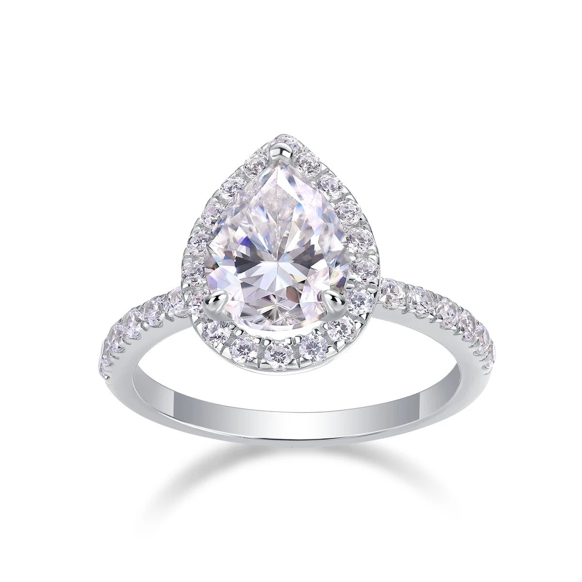 sterling silver jewelry - 10 Silver Ring SLM0175R-White-6 front view
