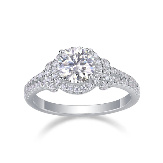 sterling silver jewelry - 16 Silver Ring SLM0168R-White-6 front view