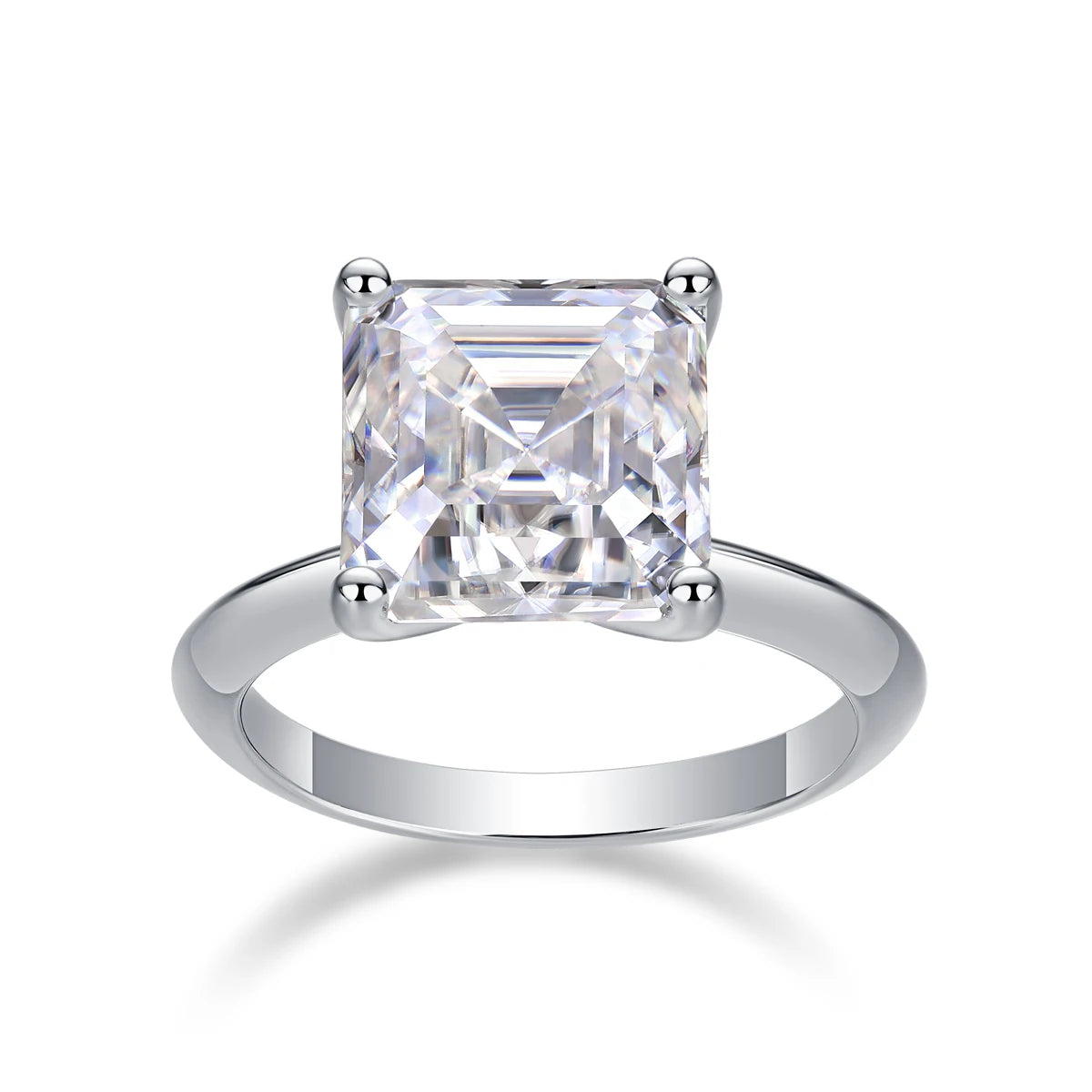 sterling silver jewelry - 17 Silver Ring SLM0167R-White-6 front view