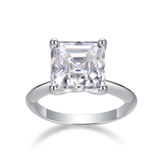 sterling silver jewelry - 17 Silver Ring SLM0167R-White-6 front view