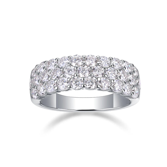 sterling silver jewelry - 18 Silver Ring SLM0166R-White-6 front view