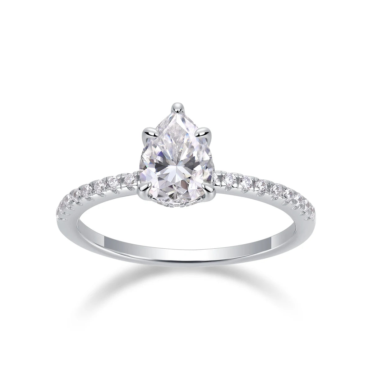 sterling silver jewelry - 19 Silver Ring SLM0165R-White-6 front view