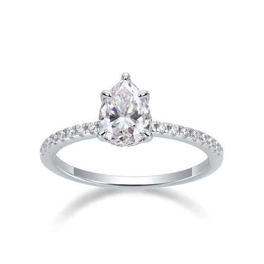 sterling silver jewelry - 19 Silver Ring SLM0165R-White-6 front view