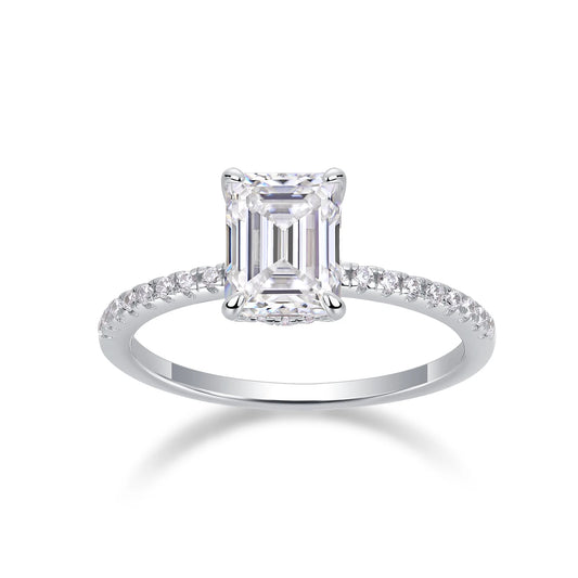 sterling silver jewelry - 20 Silver Ring SLM0164R-White-6 front view