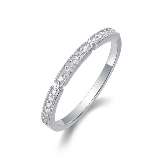 sterling silver jewelry - 22 Silver Ring SLM0162R-White-6 front view