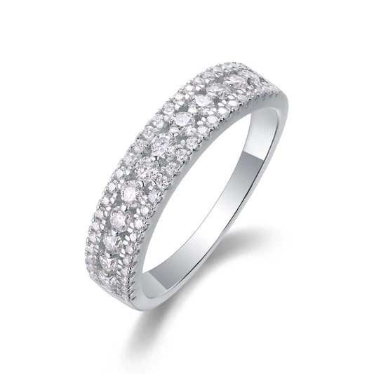 sterling silver jewelry - 23 Silver Ring SLM0161R-White-6 front view