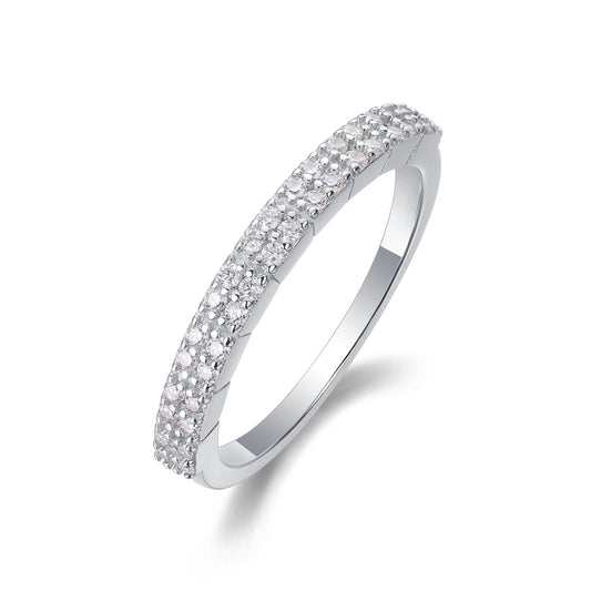 sterling silver jewelry - 24 Silver Ring SLM0160R-White-6 front view