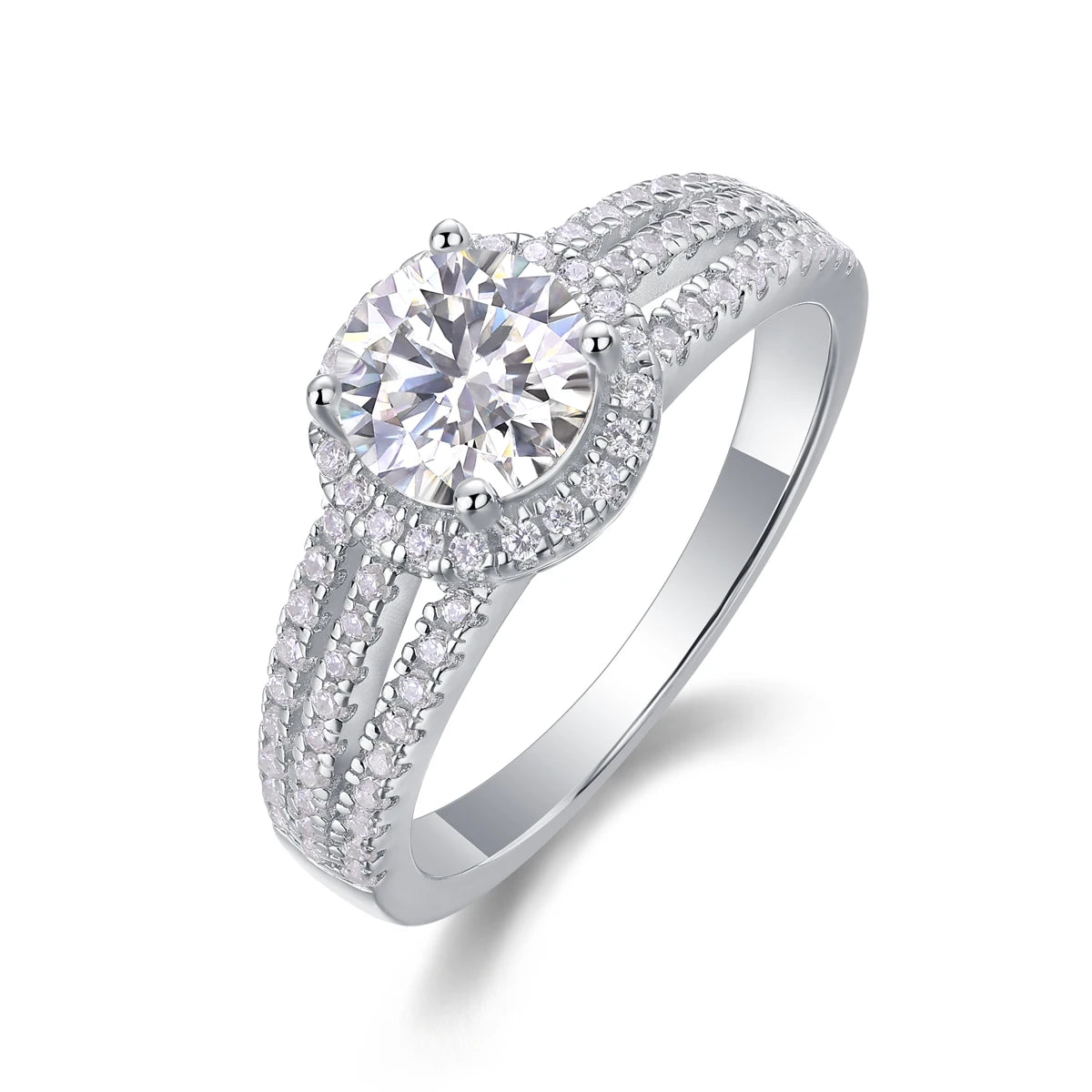 sterling silver jewelry - 25 Silver Ring SLM0159R-White-6 front view