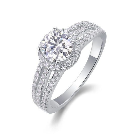 sterling silver jewelry - 25 Silver Ring SLM0159R-White-6 front view