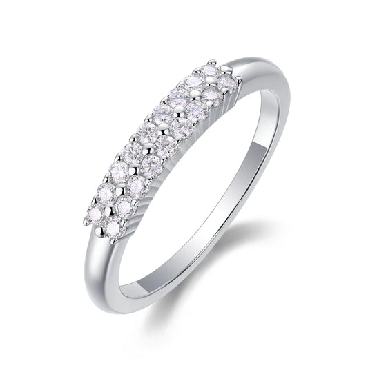 sterling silver jewelry - 26 Silver Ring SLM0158R-White-6 front view