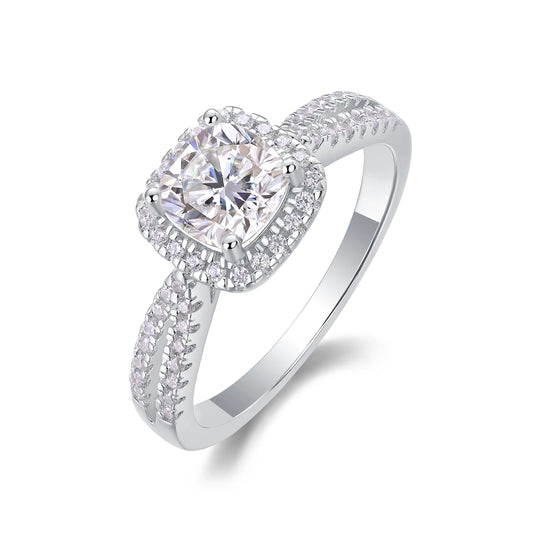 sterling silver jewelry - 29 Silver Ring SLM0155R-White-6 front view