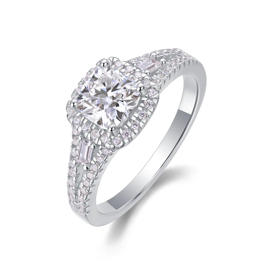 sterling silver jewelry - 31 Silver Ring SLM0153R-White-6 front view