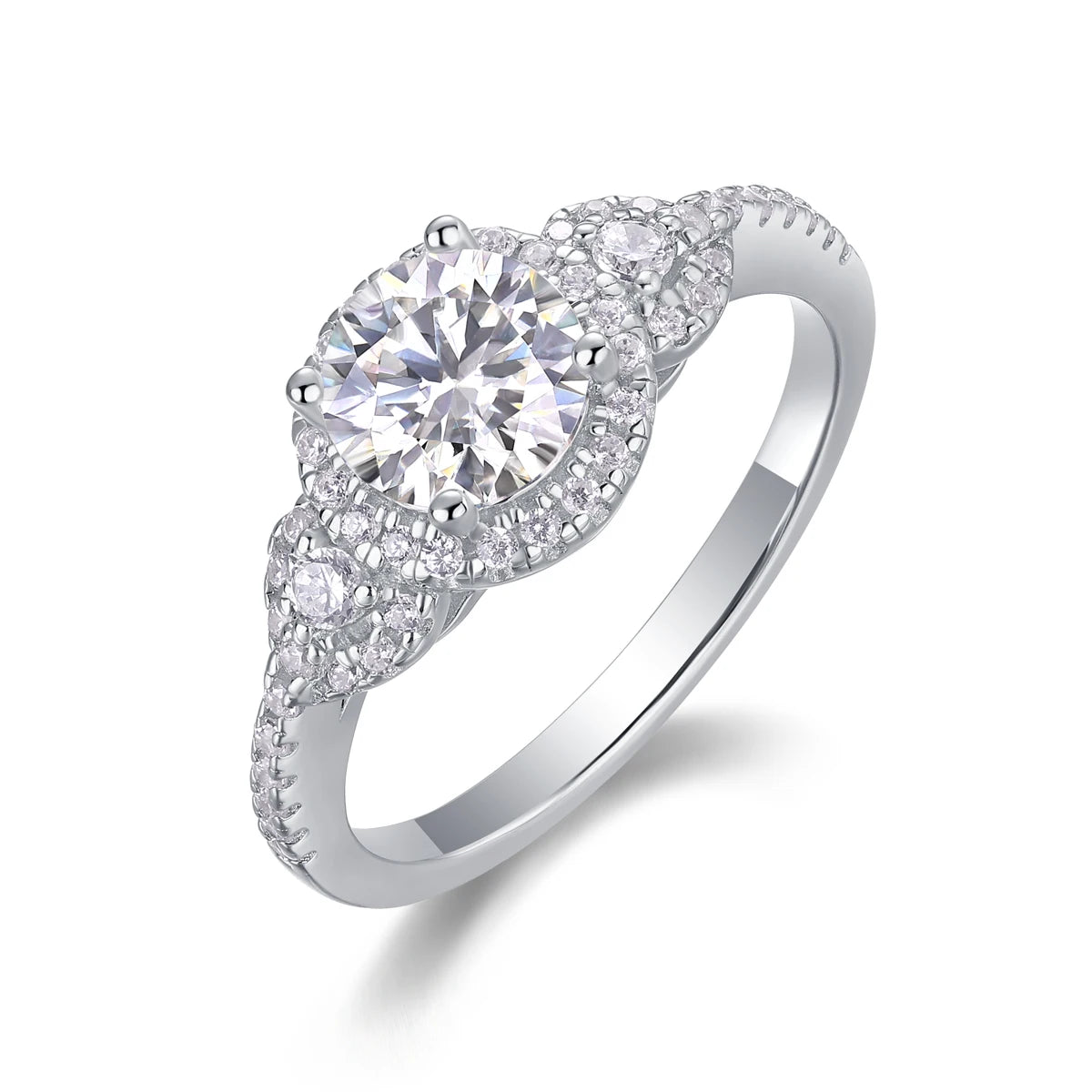 sterling silver jewelry - 32 Silver Ring SLM0152R-White-6 front view