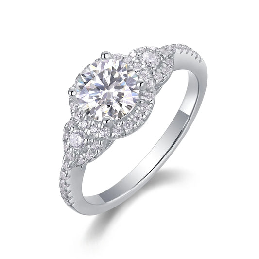 sterling silver jewelry - 32 Silver Ring SLM0152R-White-6 front view