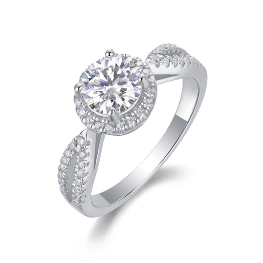 sterling silver jewelry - 33 Silver Ring SLM0151R-White-6 front view