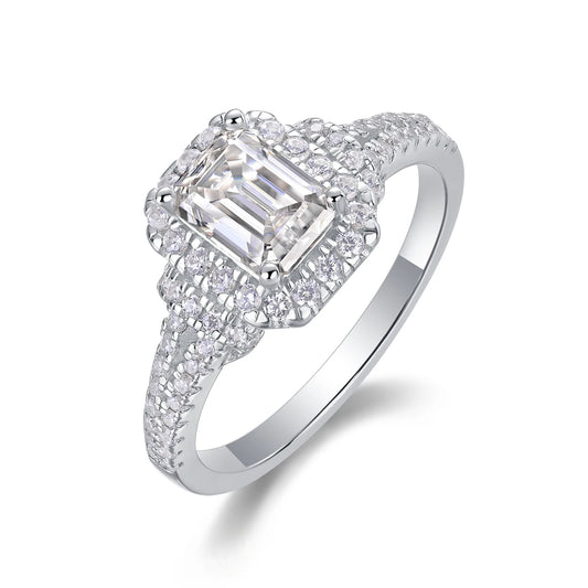 sterling silver jewelry - 34 Silver Ring SLM0150R-White-6 front view