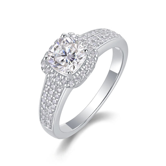 sterling silver jewelry - 37 Silver Ring SLM0147R-White-6 front view
