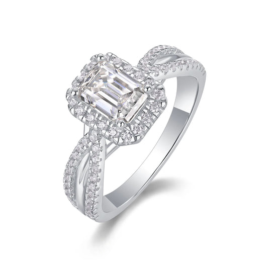 sterling silver jewelry - 38 Silver Ring SLM0146R-White-6 front view