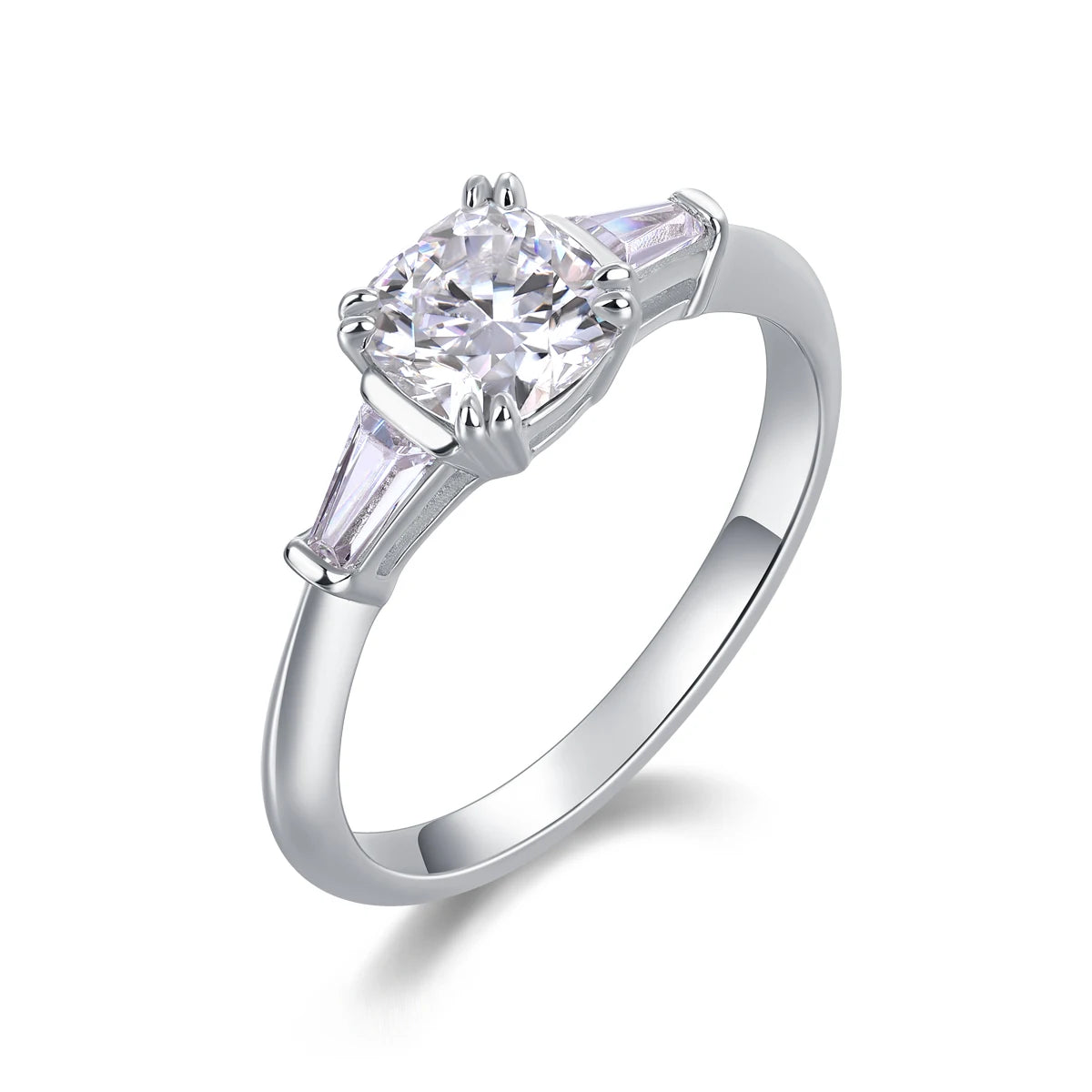 sterling silver jewelry - Silver Ring SLM0187R-White-6 front view