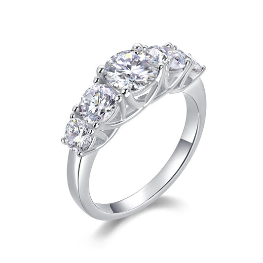 sterling silver jewelry - Silver Ring SLM0185R-White-6 front view
