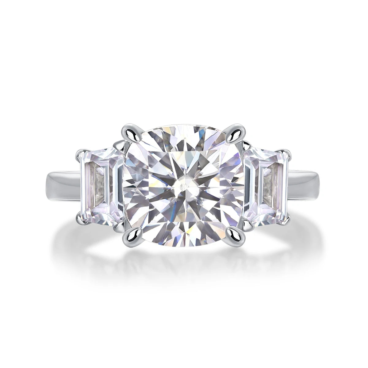 sterling silver jewelry - Silver Ring SLM0183R-White-6 front view