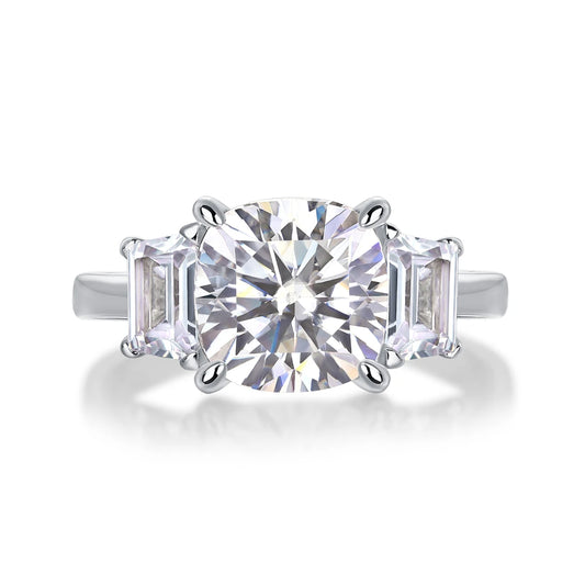 sterling silver jewelry - Silver Ring SLM0183R-White-6 front view