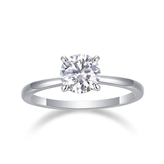 sterling silver jewelry - Silver Ring SLM0181R-White-6 front view