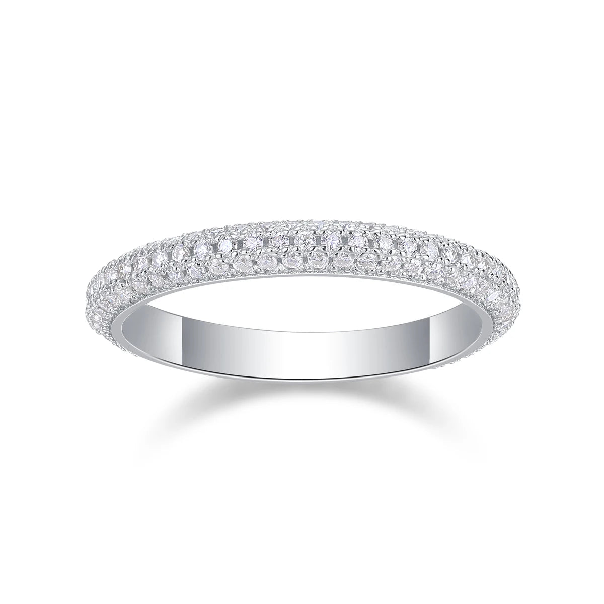 sterling silver jewelry - Silver Ring SLM0180R-White-6 front view
