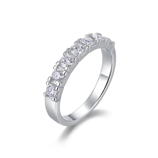 sterling silver jewelry - Silver Ring SLM0179R-White-6 front view