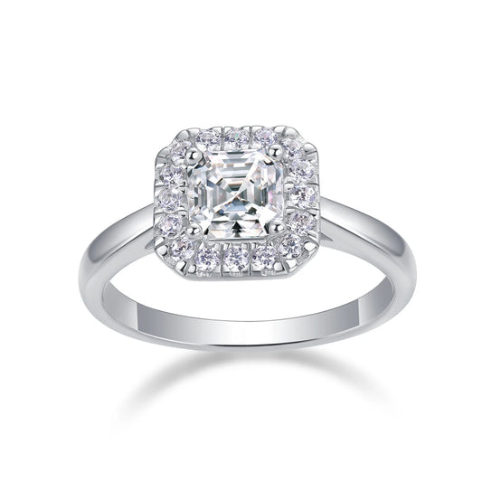 sterling silver jewelry - Silver Ring SLM0176R-White-6 front view