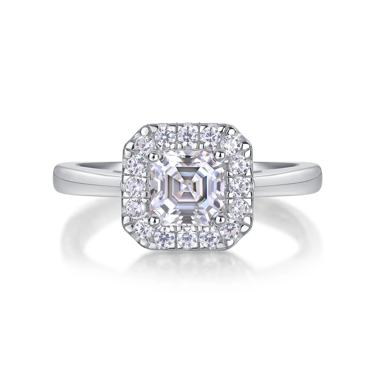 sterling silver jewelry - Silver Ring SLM0176R-White-6 open view