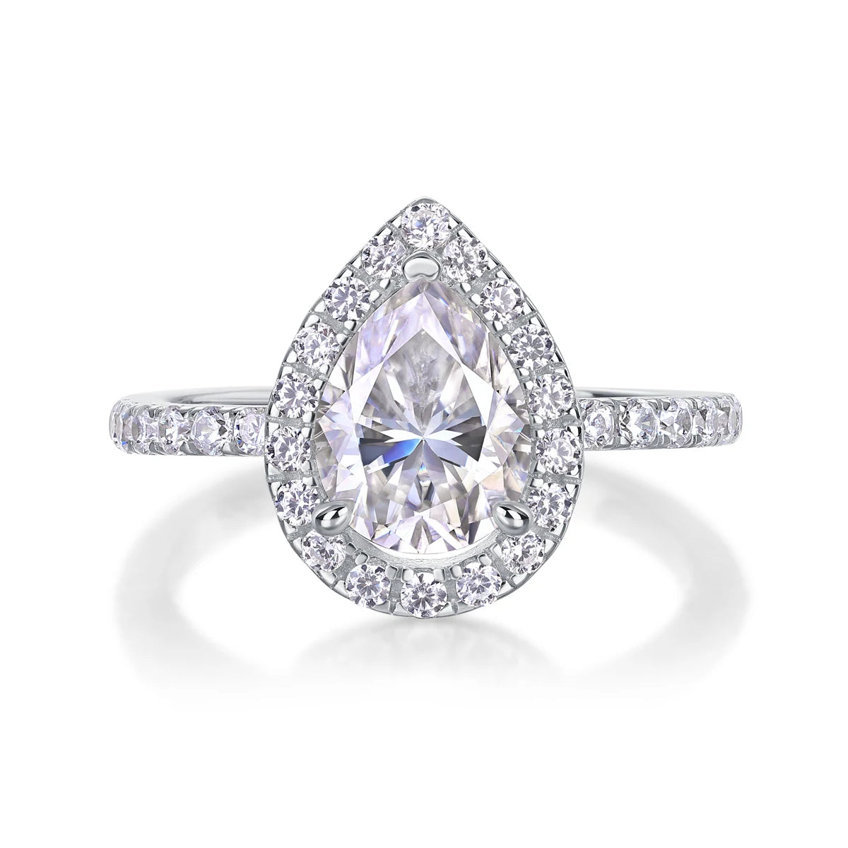 sterling silver jewelry - 10 Silver Ring SLM0175R-White-6 open view