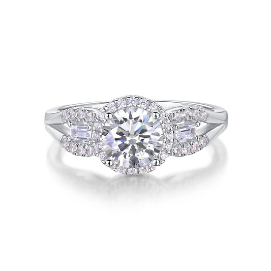 sterling silver jewelry - 11 Silver Ring SLM0174R-White-6 open view