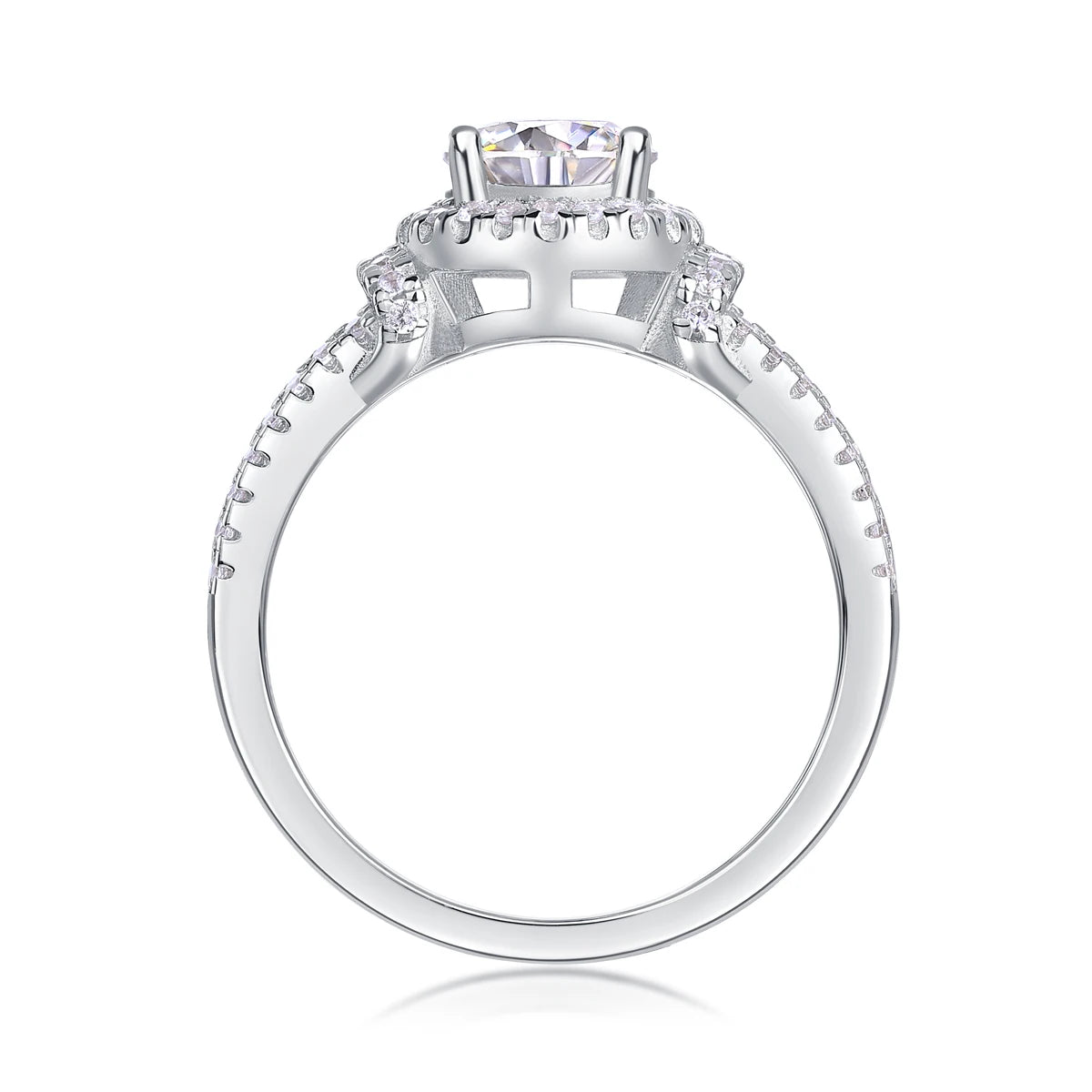 sterling silver jewelry - 16 Silver Ring SLM0168R-White-6 open view