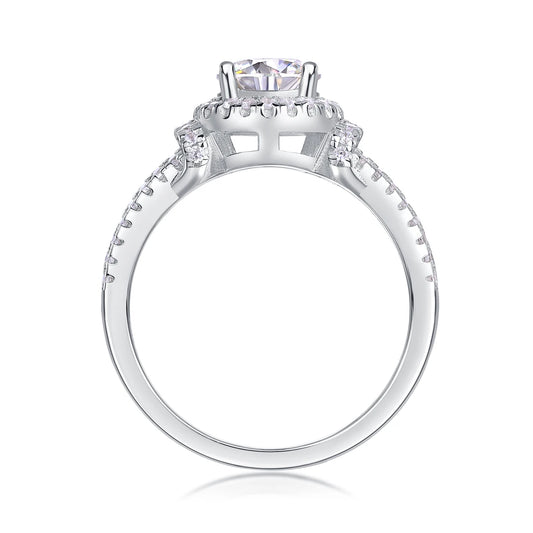 sterling silver jewelry - 16 Silver Ring SLM0168R-White-6 open view