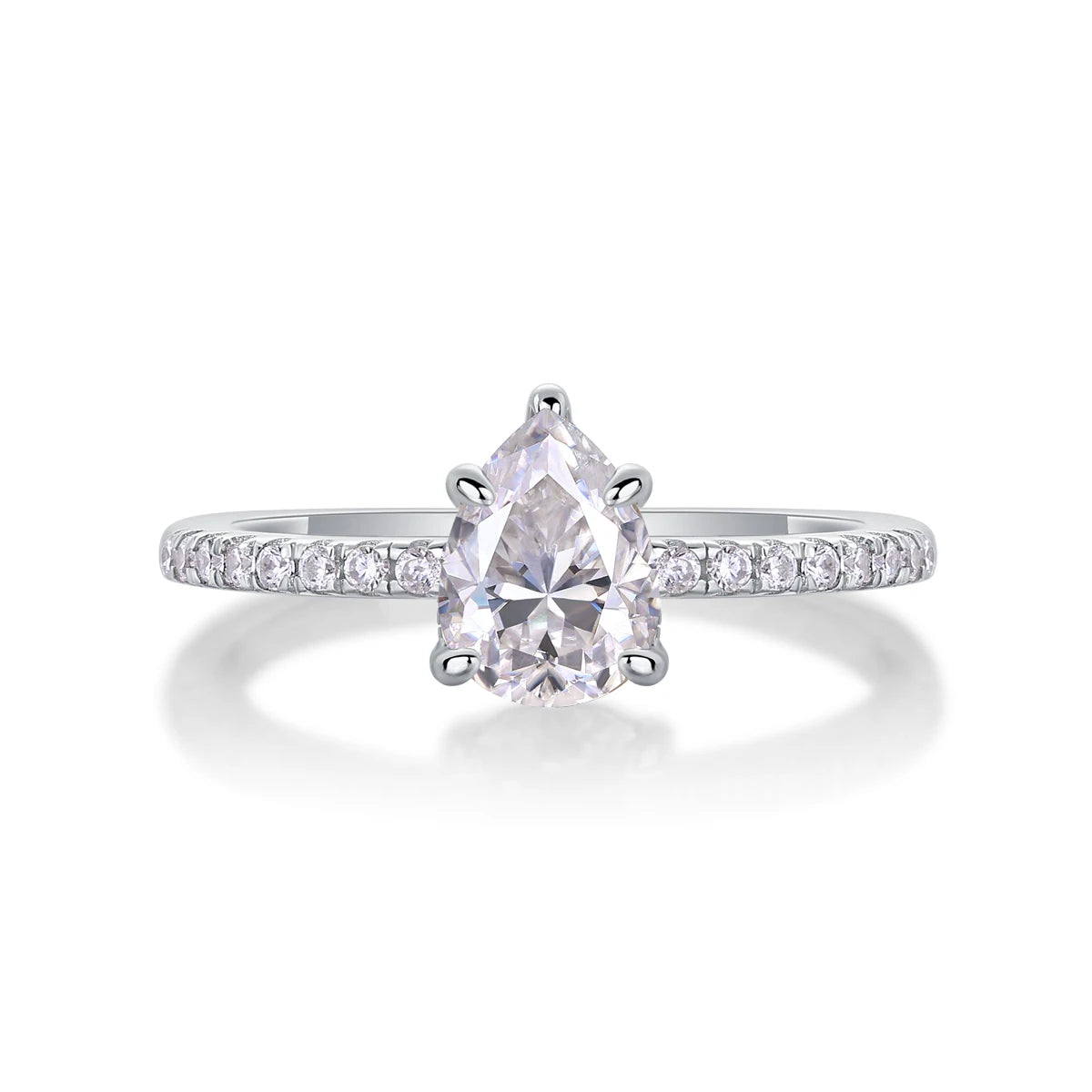 sterling silver jewelry - 19 Silver Ring SLM0165R-White-6 open view