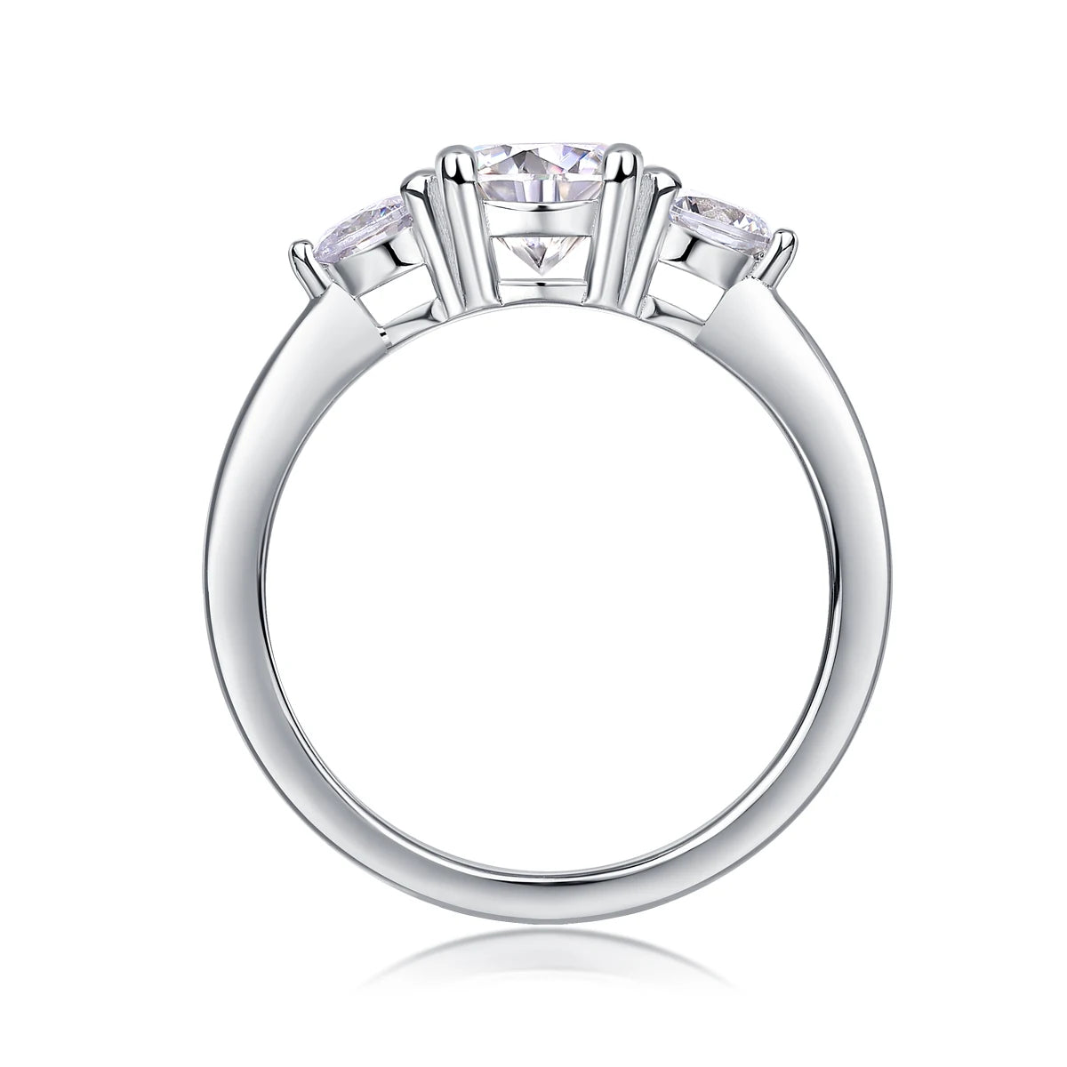 sterling silver jewelry - 21 Silver Ring SLM0163R-White-6 open view
